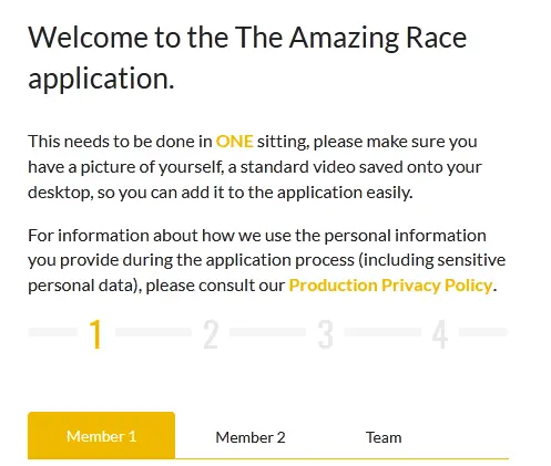 Amazing Race application 2023