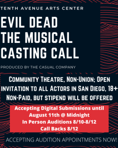 Auditions in San Diego for Evil Dead The Musical